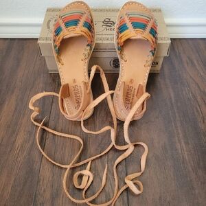 Huaraches New Size 7 Women's Lace Up Genuine Leather Sandals
